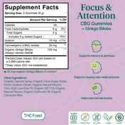 Product Image for Focus and attention CBG gummies supplement facts