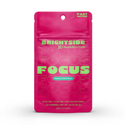 Product Image for Pink packaging of Brightside Focus gummies with green text on a white background