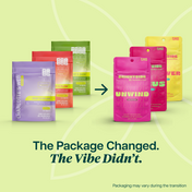 Product Image for Colorful packaging of Charlotte's Web products on a green background with text 'The Package Changed. The Vibe Didn't.'