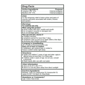 Product Image for Drug facts label for a topical product with active and inactive ingredients, uses, and warnings.
