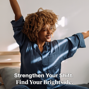 Product Image for Person stretching with text 'Strengthen Your Shift. Find Your Brightside.'