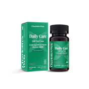 Product Image for Charlotte&#39;s Web Daily Care CBD Soft Gels packaging and bottle on a white background