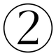 Black number '2' inside a circle on a white background