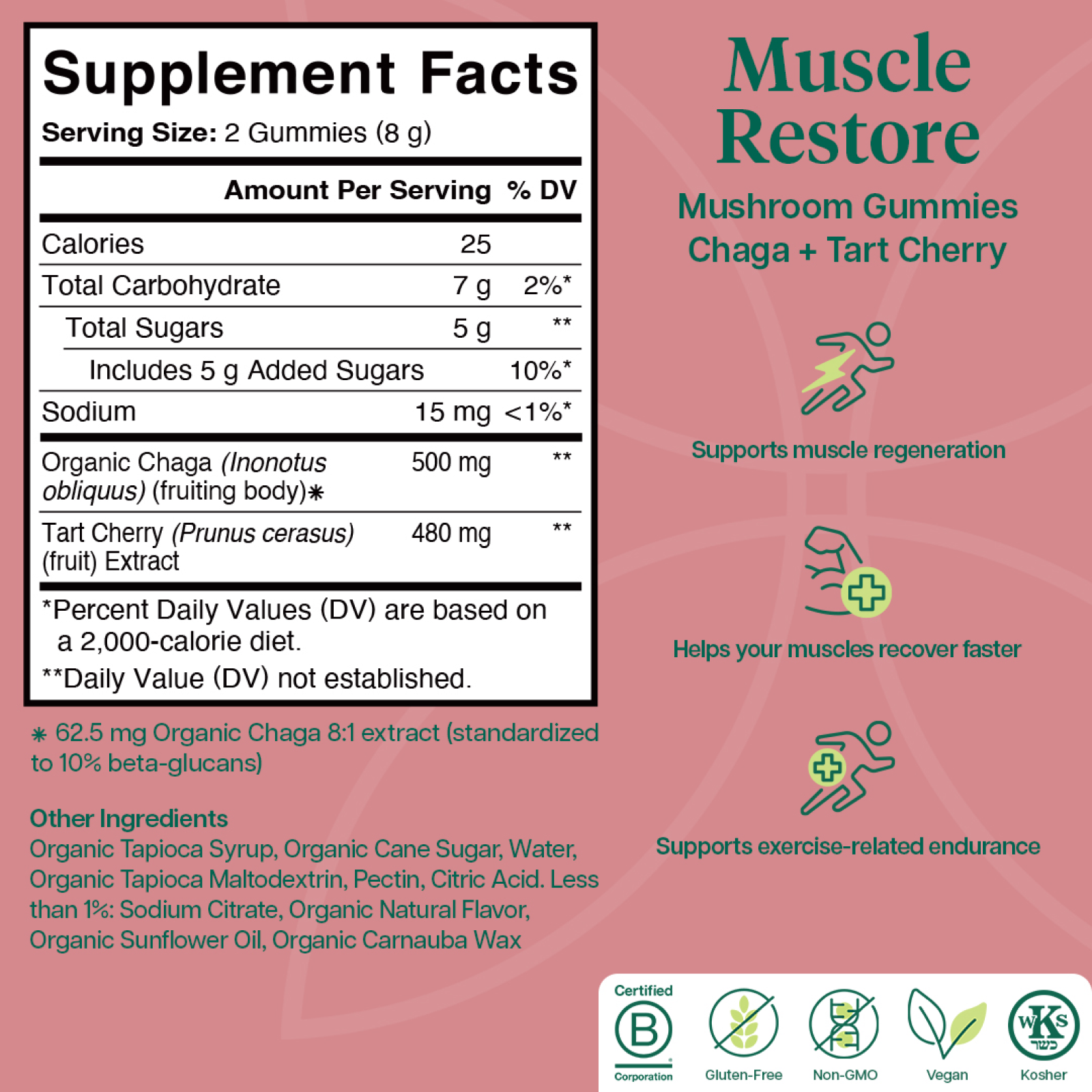 Product Image for Muscle Restore Mushroom Gummies Supplement Facts &amp; Benefits
