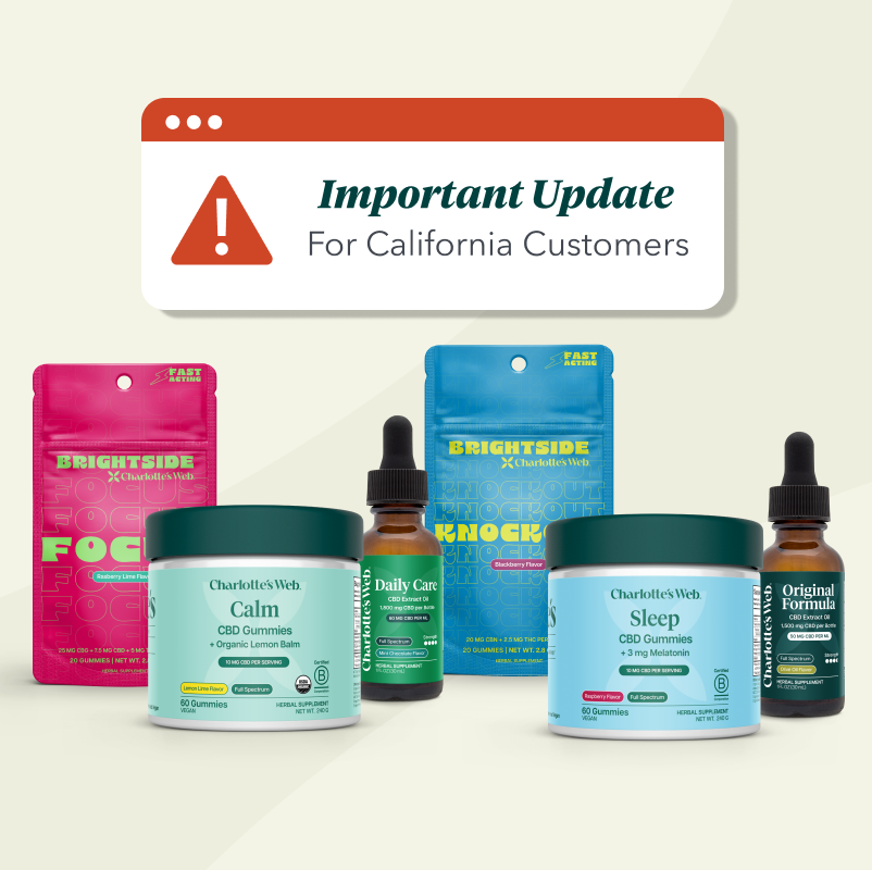 California Important Update Banner Image with Products